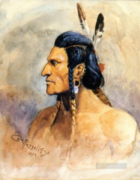 チャールズ・マリオン・ラッセル Painting - インディアン・ブレイブ 1898年 チャールズ・マリオン・ラッセル
